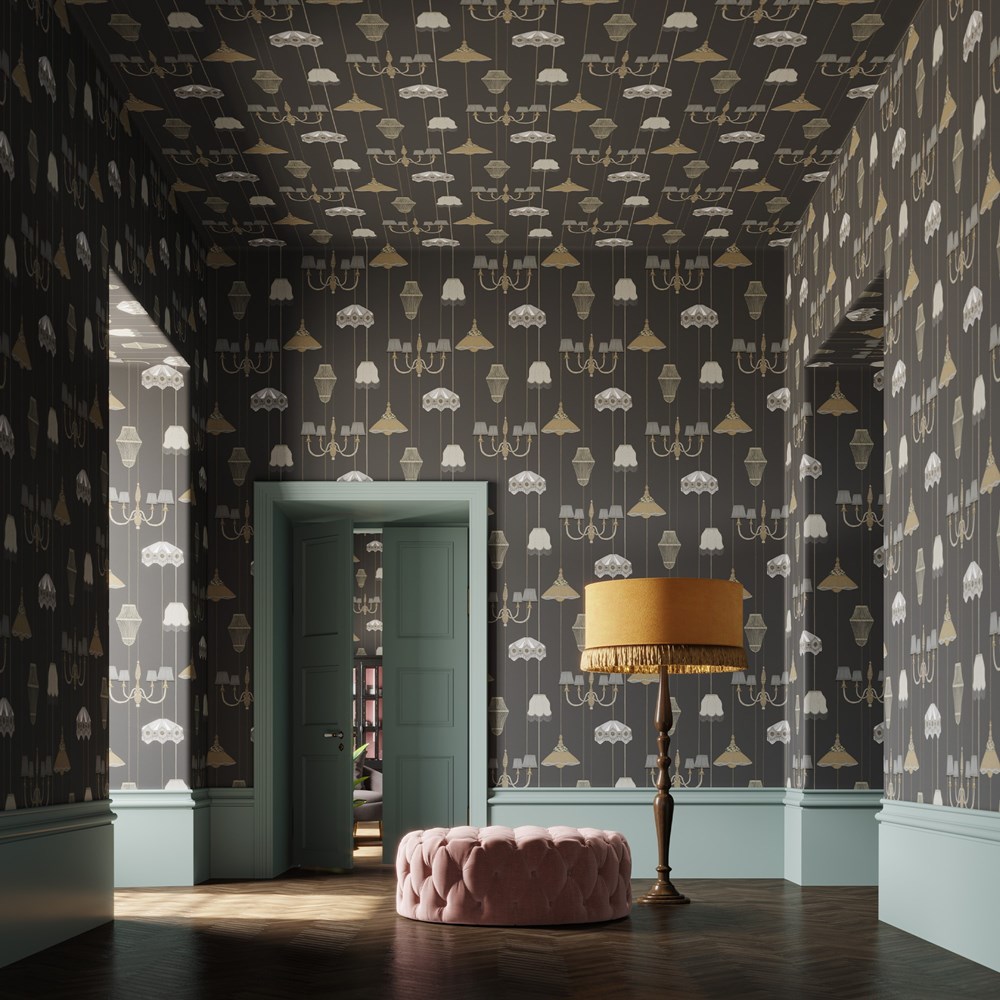 Drawing Room Wallpaper 111716 by Graham & Brown in Charcoal Grey